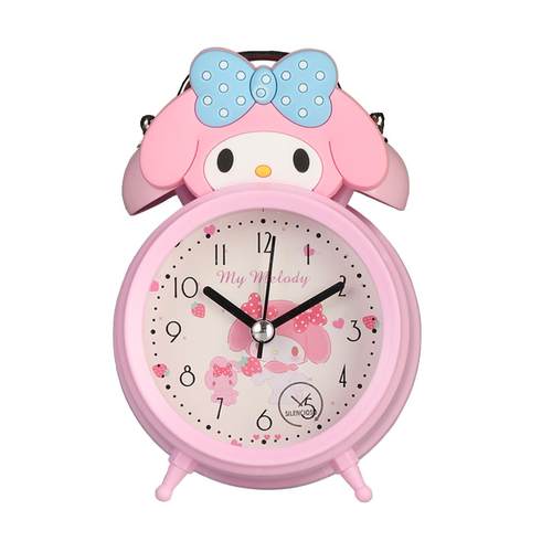 创意可爱卡通闹钟学生用静音儿童卧室床头带灯光打铃钟超大声台钟