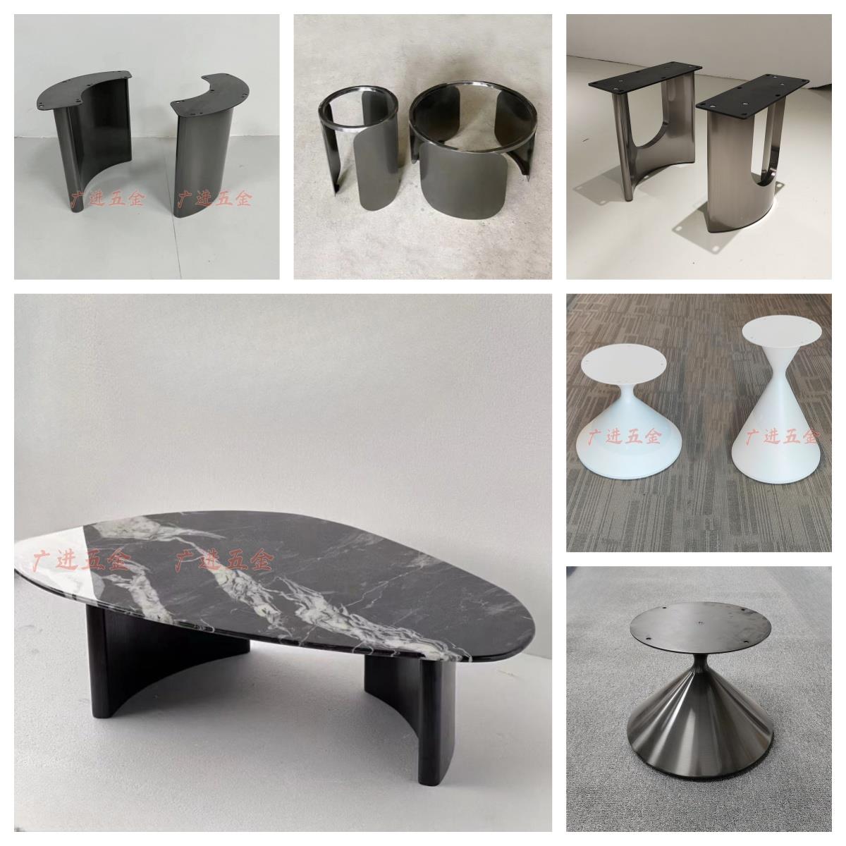 不锈钢茶几脚架岩板大理石支架边几底座支撑腿圆茶几桌子腿桌架子