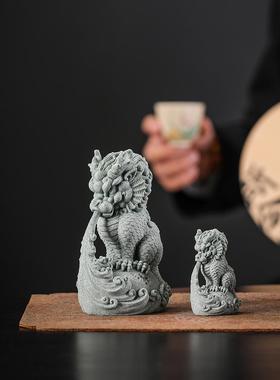 创意家居国潮吸财吸水神兽蚣蝮茶桌茶宠守护神桌面玄关装饰品摆件