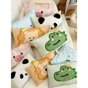 卡通可爱风格1000s棉拉丝枕套48X74Cm一对2个儿童舒适棉枕套