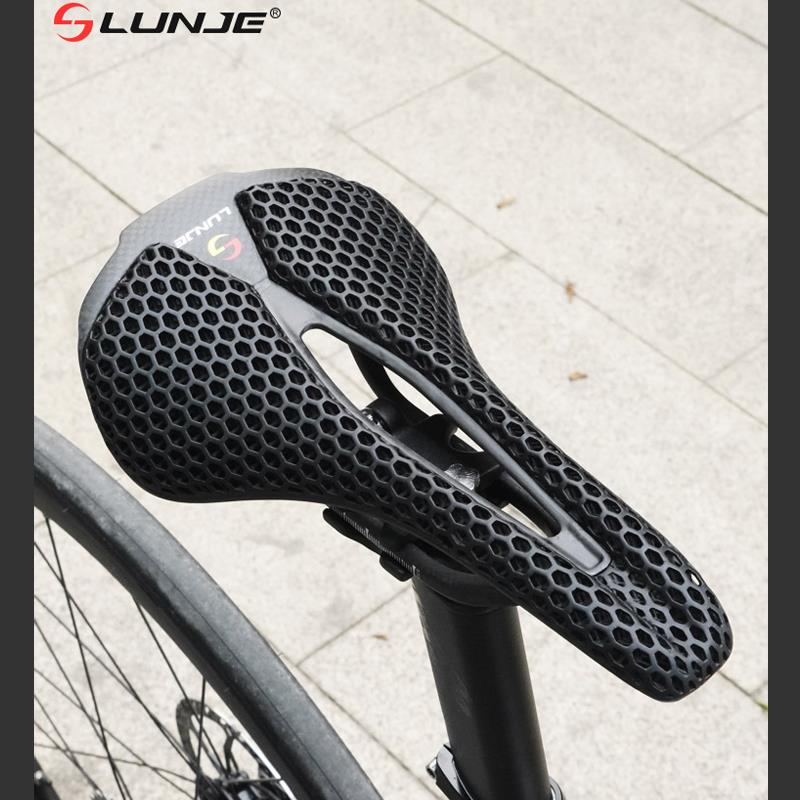 轮迹 碳纤维3D打印坐垫山地公路自行车超轻座垫中空透气车座坐包