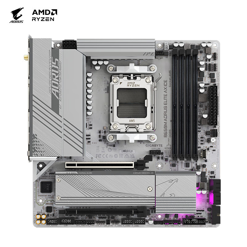 Gigabyte/技嘉 技嘉主板AORUS ELITE AX ICE主板DDR5支持AMD CPU