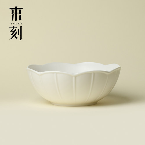 束刻 羊脂玉瓷特大号汤盘简约风高级感餐具家用粥盆排骨汤盆面盆