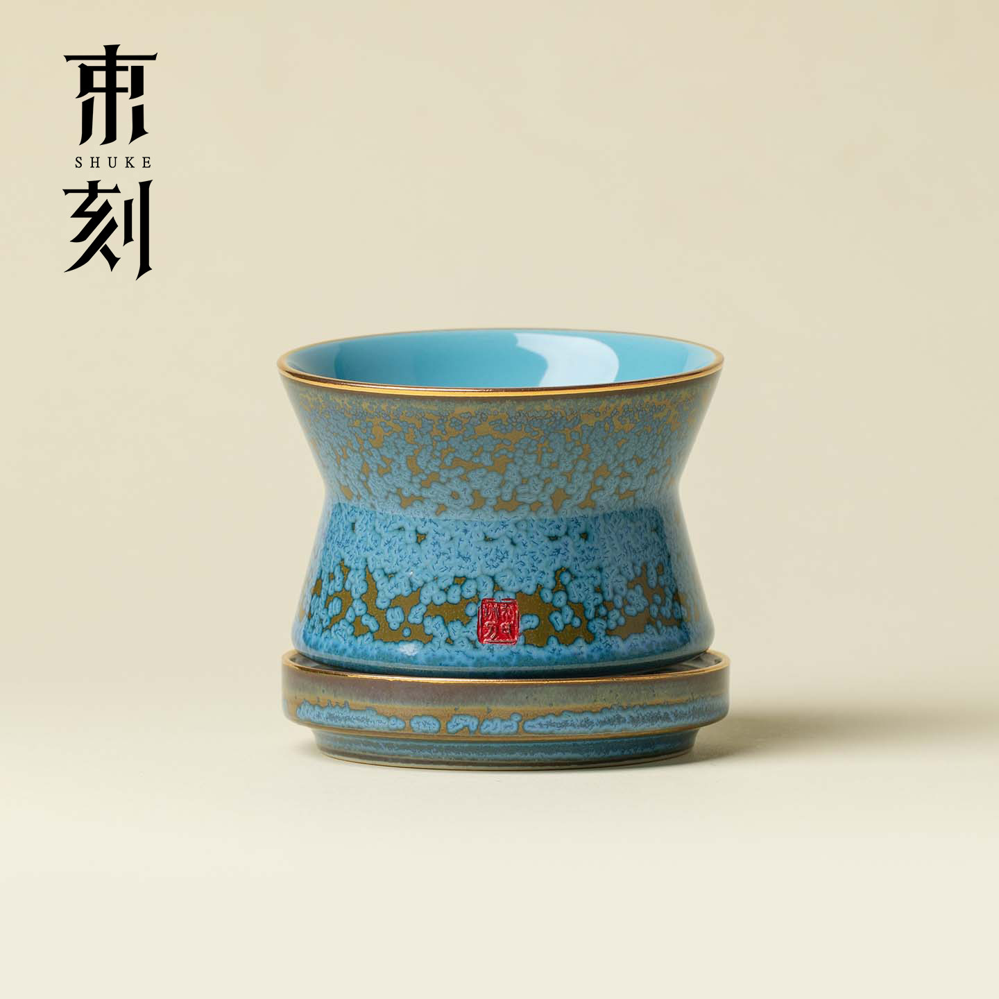 束刻 非遗藏韵钧窑转转杯杯套高档窑变主人杯禅意茶玩品茗杯单杯
