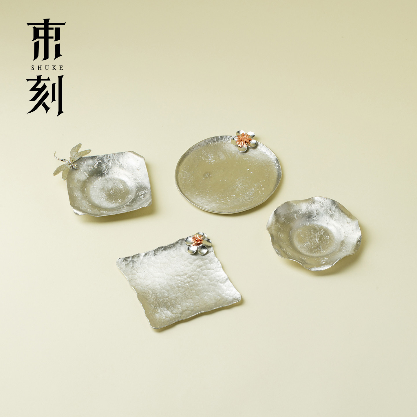 束刻 纯锡锡制杯垫纯手工一片打功夫茶具茶杯主人杯个人杯托茶垫