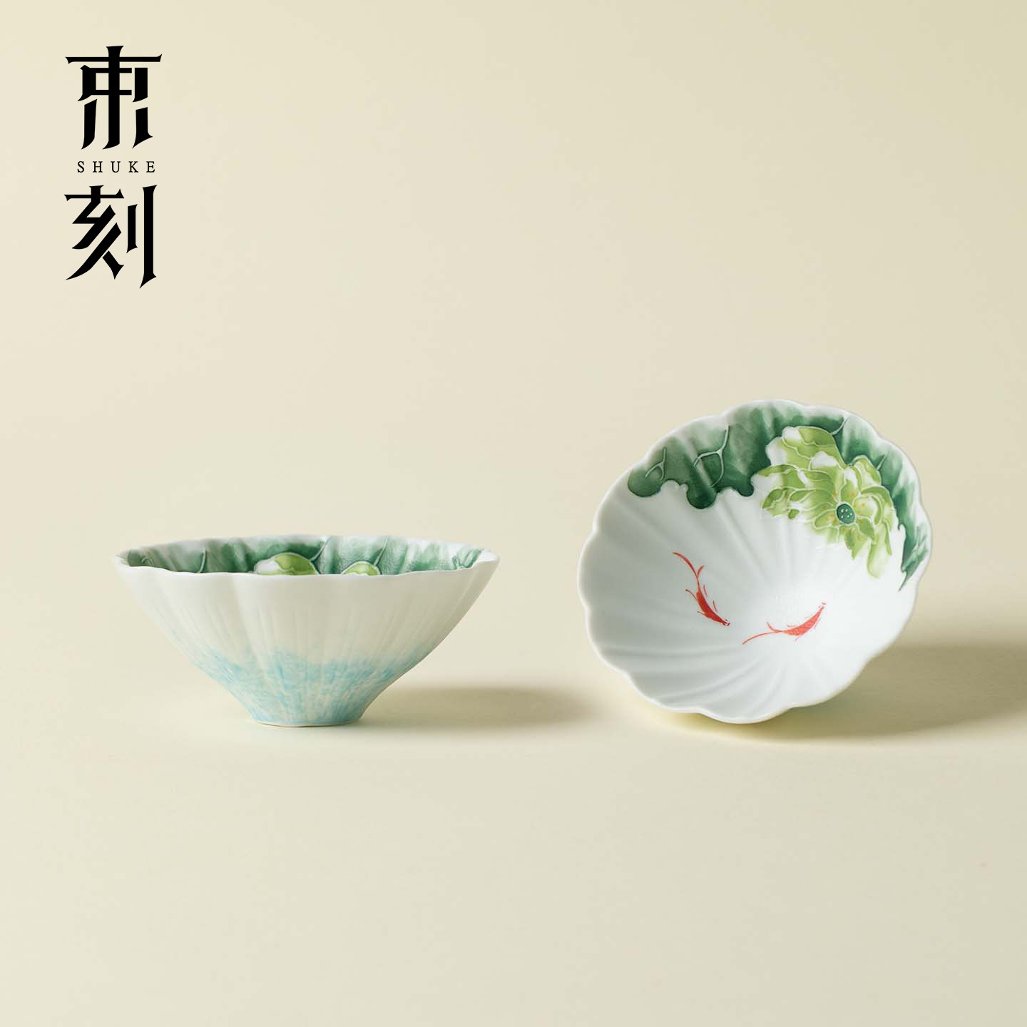 束刻 河畔映波蓝斗笠杯高颜值主人杯陶瓷功夫茶杯品茗杯个人杯子