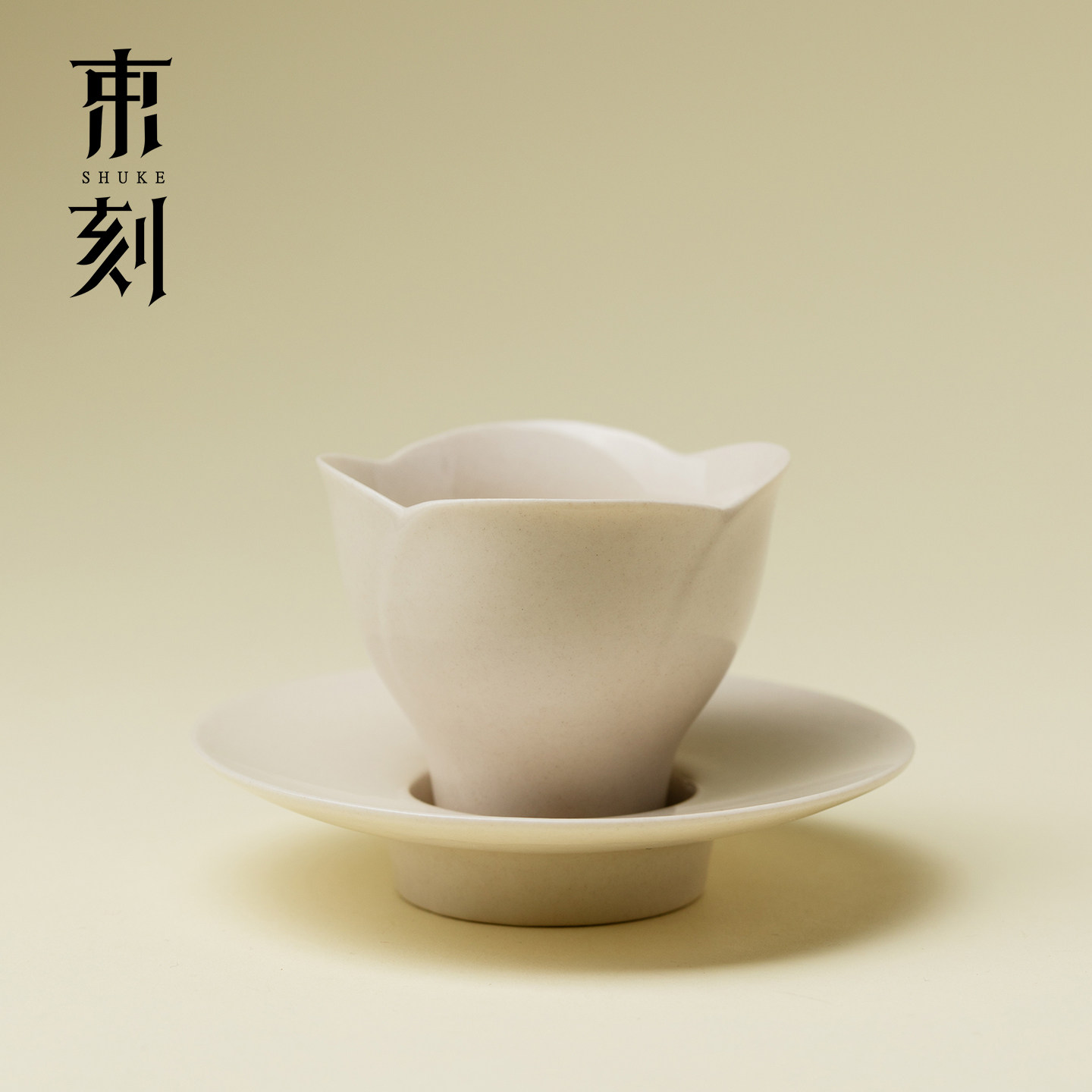 束刻复古草木灰花口茶杯杯垫套杯整套手工日式品茗杯杯托茶盏茶具,餐饮具,茶杯,淘宝优惠券,粉丝福利购,淘宝优惠卷