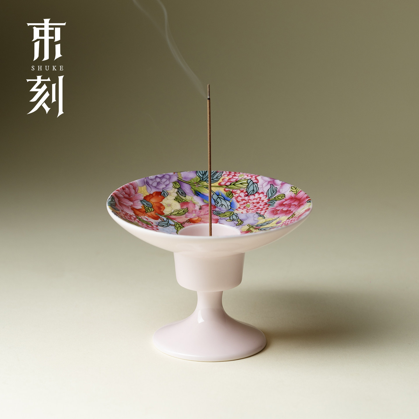 束刻宫廷风繁花锦簇陶瓷香炉香插禅意高足香托线香炉茶室熏香摆件,家居饰品,香托/香盘/香座/香插,淘宝优惠券,粉丝福利购,淘宝优惠卷
