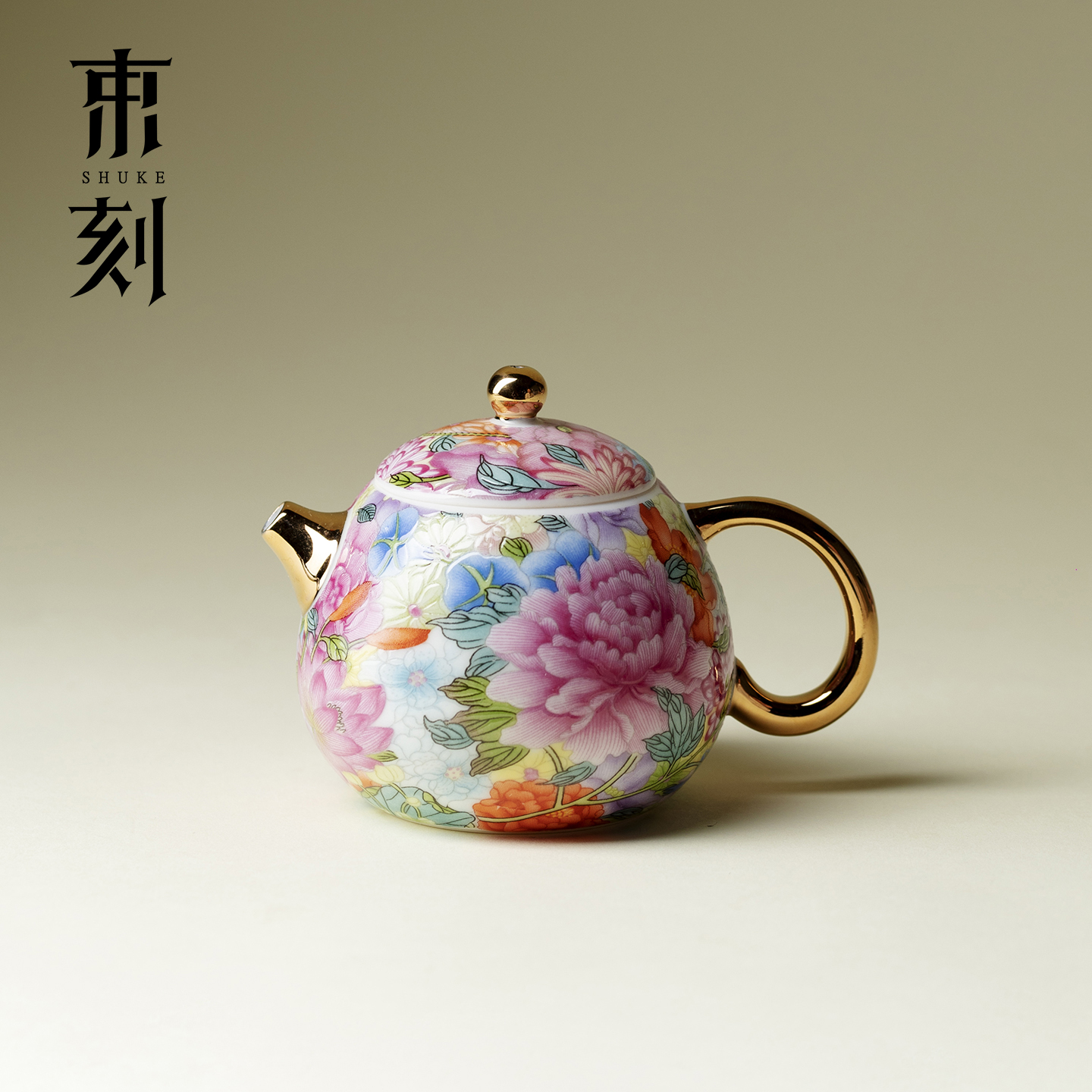 束刻宫廷风繁花锦簇西施壶高档功夫茶具小茶壶轻奢家用泡茶壶单壶