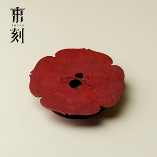 束刻新中式壶垫盖碗垫铜片创意铜制葫芦茶台垫禅意茶配盖置杯垫