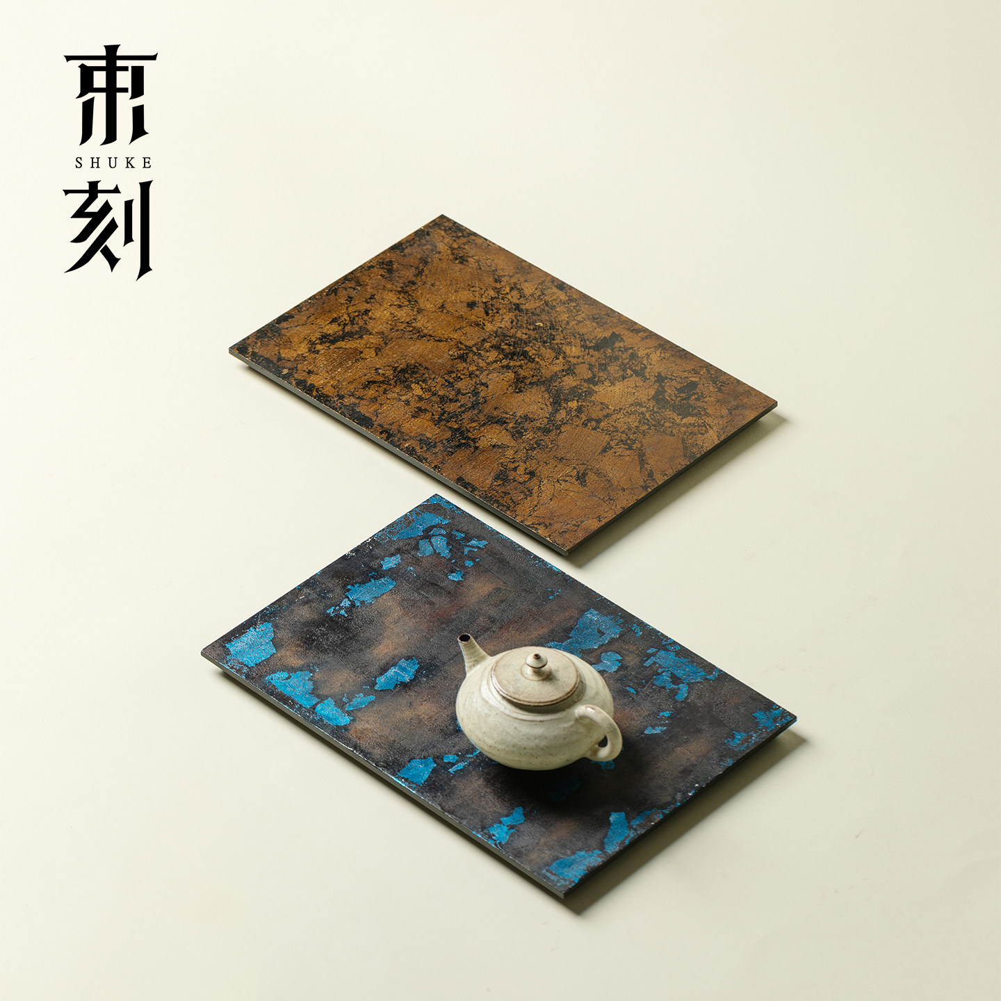 束刻 非遗手工植物大漆茶盘仿古高档干泡盘创意禅意茶具托盘茶台