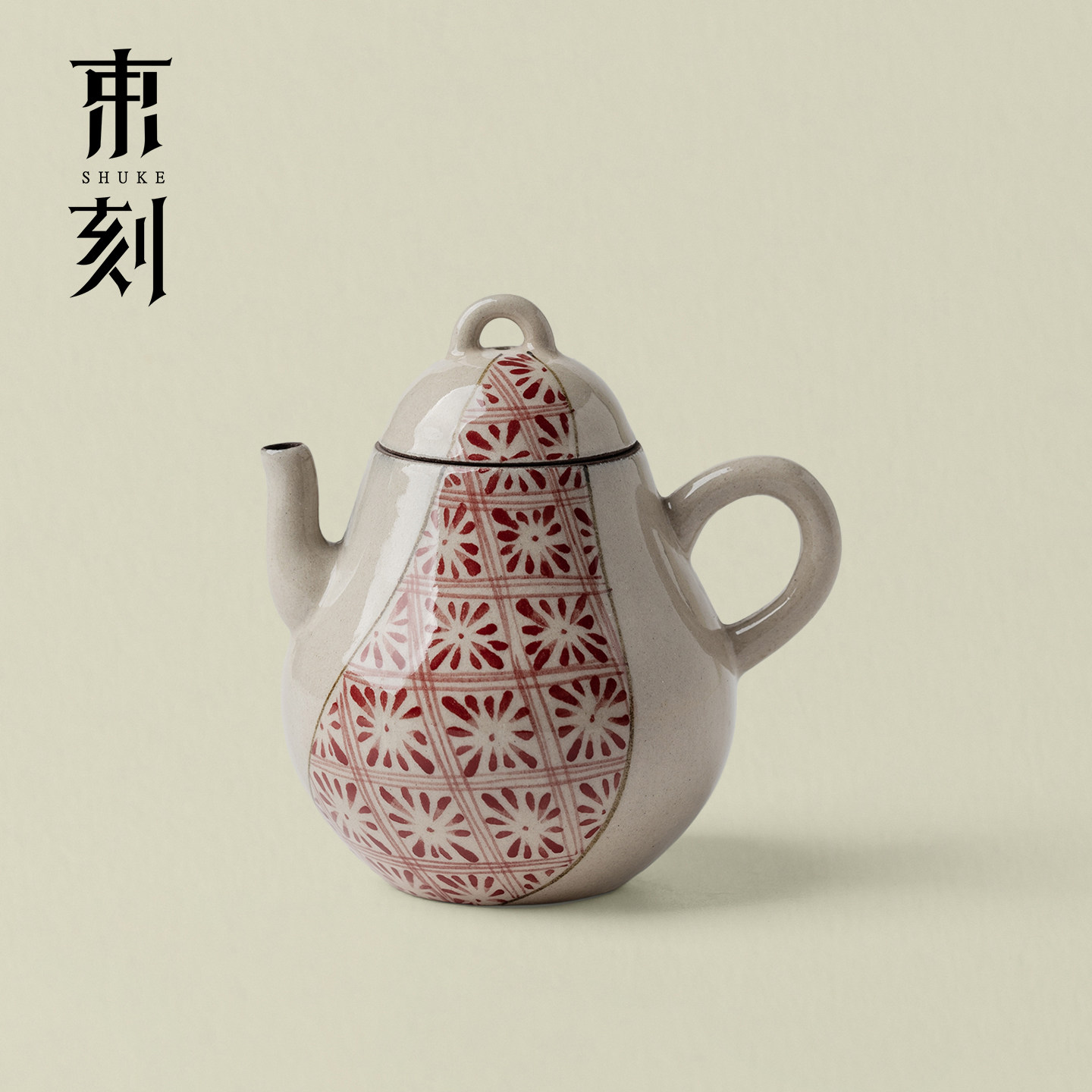 手绘两端花梨形壶日本陶艺