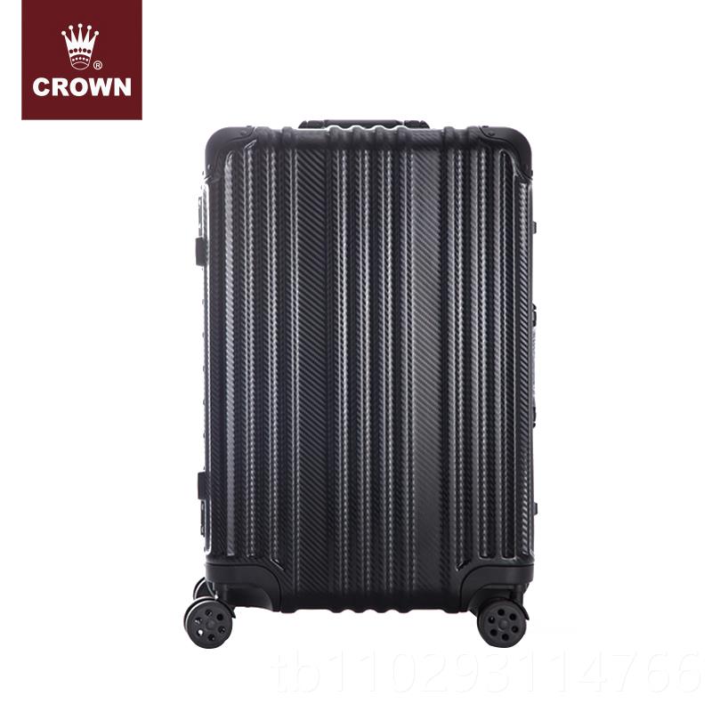 正品CROWN/皇冠铝框行李箱杆箱女托运箱铝旅码行箱男女密箱51拉框