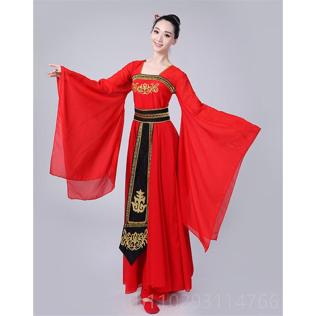 正品新款古典舞蹈演装古代汉服表演装服唐装广袖舞蹈服凉服凉仙女