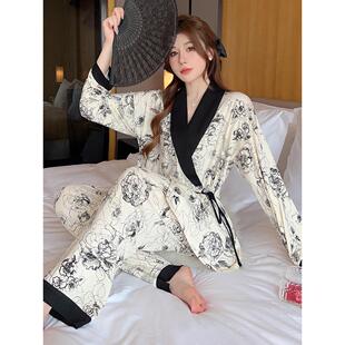 网红流行女式睡衣夏季薄莫代尔和服孕妇坐月子服哺乳期春秋季孕妇