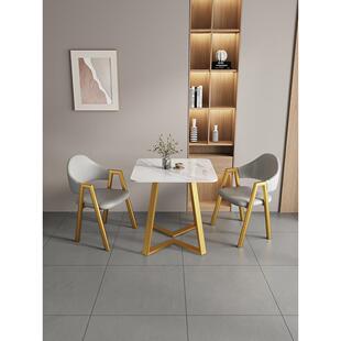 斯堪 纳维亚无障碍豪华石板谈判桌和椅子组合阳台小咖啡桌简单休