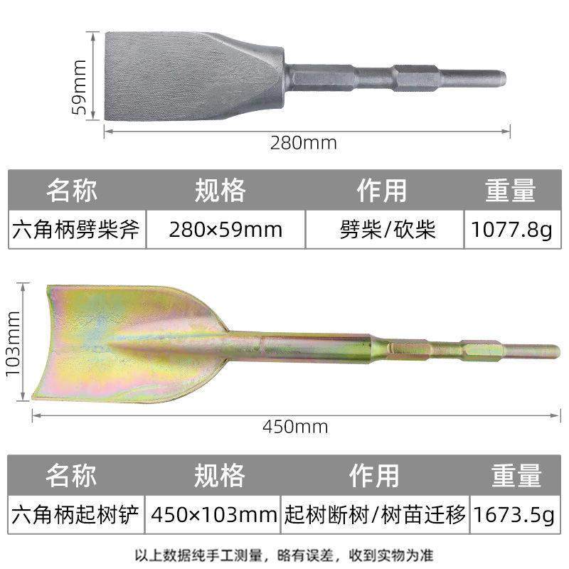 六角柄电镐铲子专用挖土起苗加厚一体起树铲劈斧柴混泥土石材凿子,五金/工具,电锤钻头,淘宝优惠券,粉丝福利购,淘宝优惠卷