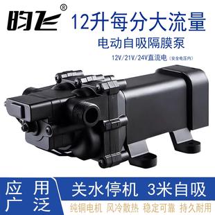 大流量浇菜水泵农用灌溉抽水泵12v24v直流自吸隔膜泵家用抽水泵