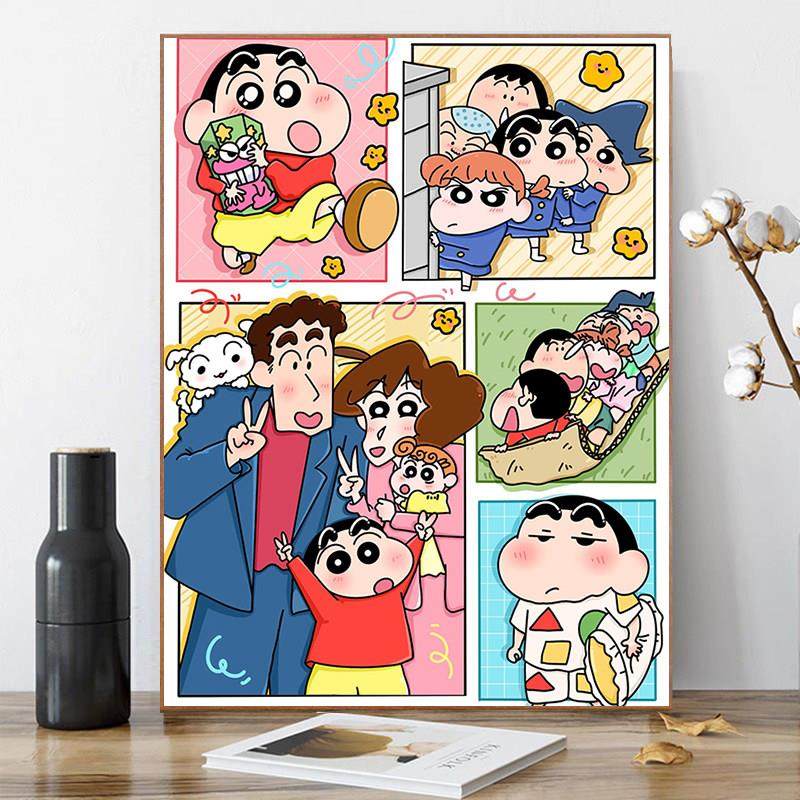 卡通钻石画2024新款可爱男孩蜡笔小新手工贴钻十字绣客厅卧室满钻,居家布艺,钻石绣,淘宝优惠券,粉丝福利购,淘宝优惠卷