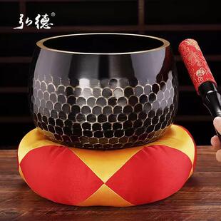 弘德铜磬铜钵佛音碗颂钵疗愈工具修行钵法器黄铜庆盂冥想钵钵音碗