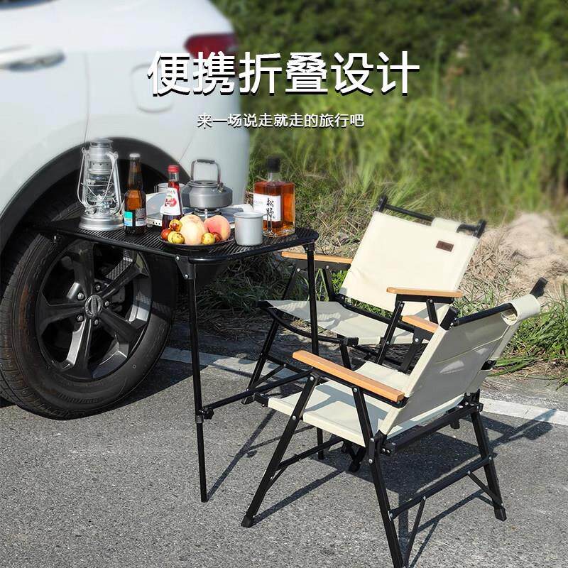 户外露营便携外挂折叠营地桌轮胎拓展置物桌山地沙滩收纳汽车装备