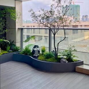 户外不锈钢花箱组合定制阳台外摆花盆弧形商业街隔断花坛种植箱