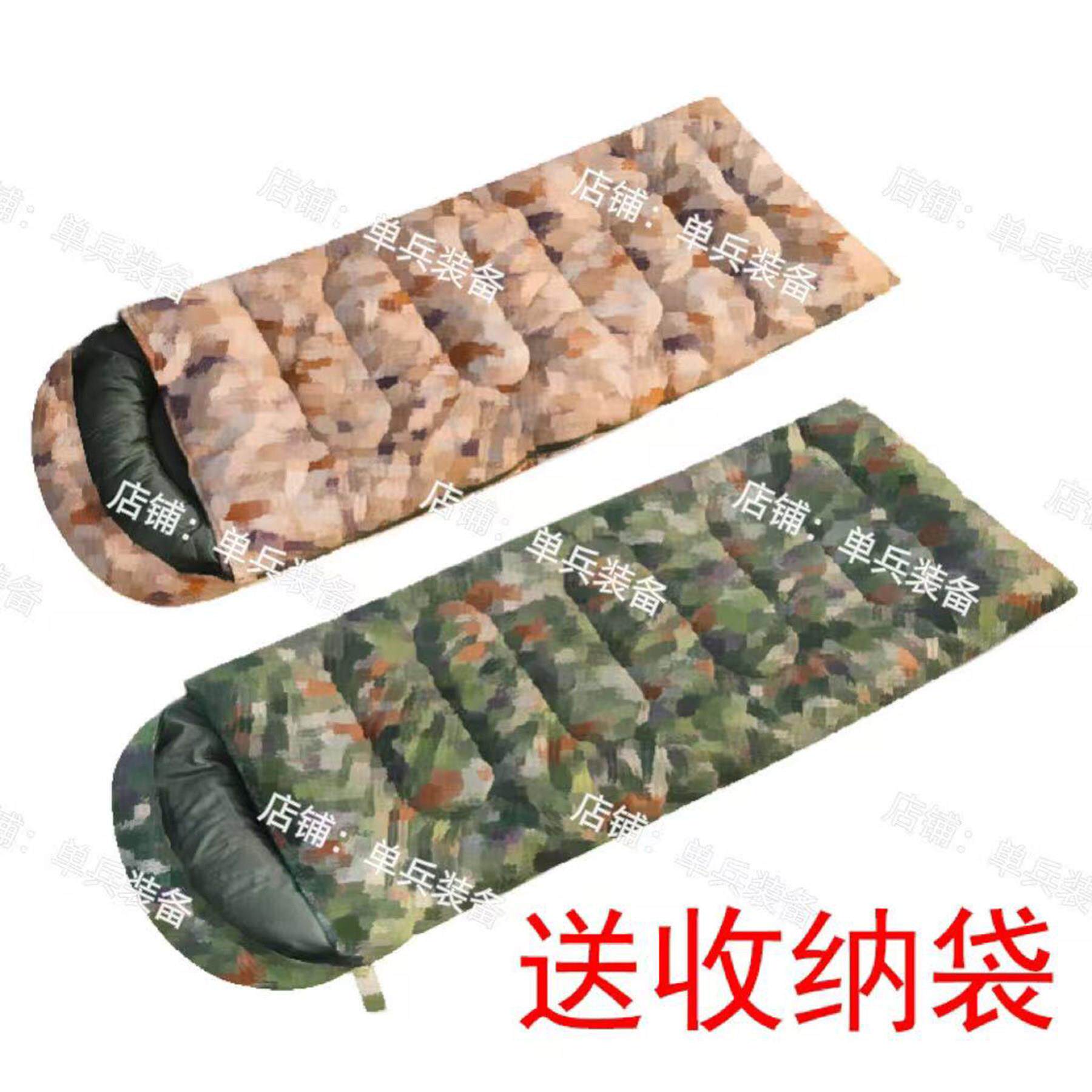 新款迷彩棉睡袋户外寒区温区睡袋单人制式可拆卸睡袋露营棉信封式