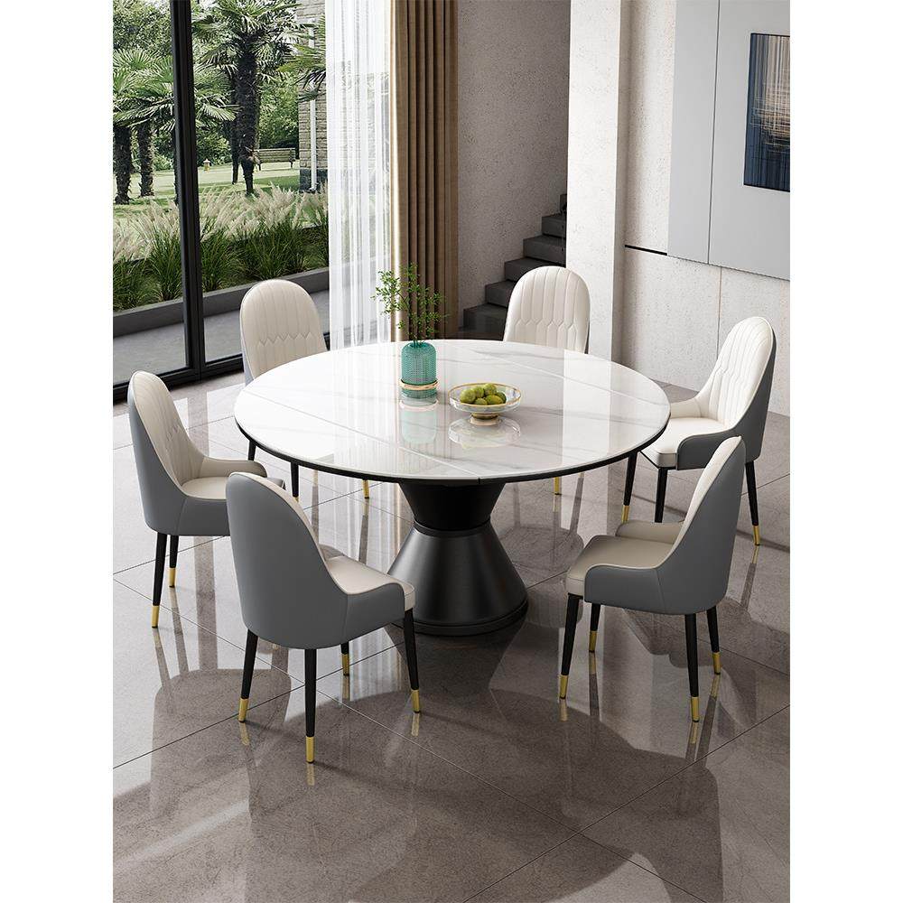 岩板餐桌椅2025新款轻奢高级感家用小户型客厅伸缩折叠圆形饭桌子,住宅家具,岩板餐桌,淘宝优惠券,粉丝福利购,淘宝优惠卷