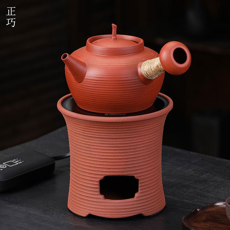 潮汕红泥砂铫壶炭炉围炉煮茶壶功夫茶具电陶炉烧水煮茶器陶壶套装