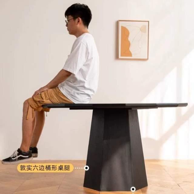 休闲实木餐桌原木饭桌木小圆形简约白蜡北欧全桌家用圆桌洽谈桌子