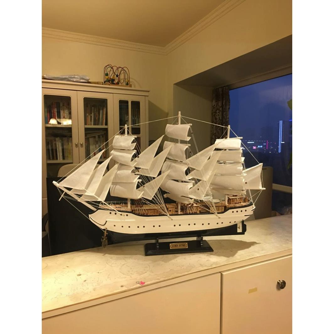 热销实木帆船模型摆件一帆风顺客厅装饰工艺品摆设生日礼物轻奢大