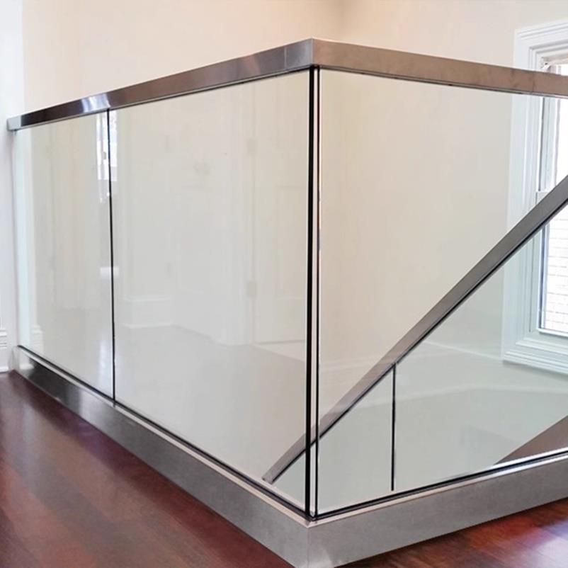 304不锈钢阳台玻璃护栏室内外阁楼栏杆围栏 现代玻璃楼梯扶手立柱