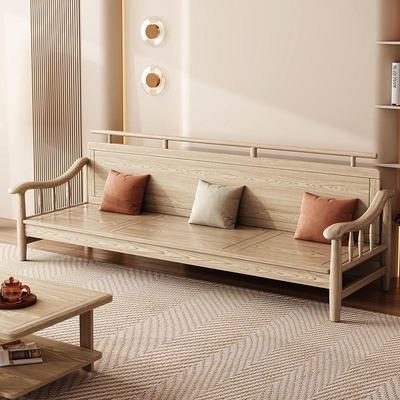 小木窝白蜡木云朵沙发家用小户型原木客厅现代简约实木布艺沙发