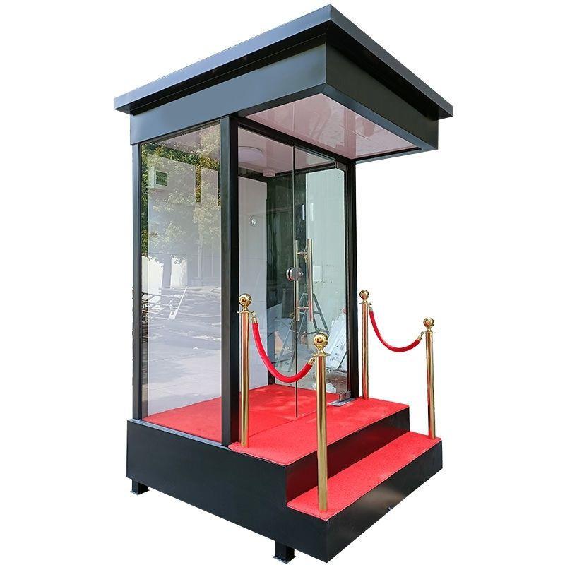 真石漆岗亭保安亭户外可移动钢结构高端物业门卫室治安执勤值班室