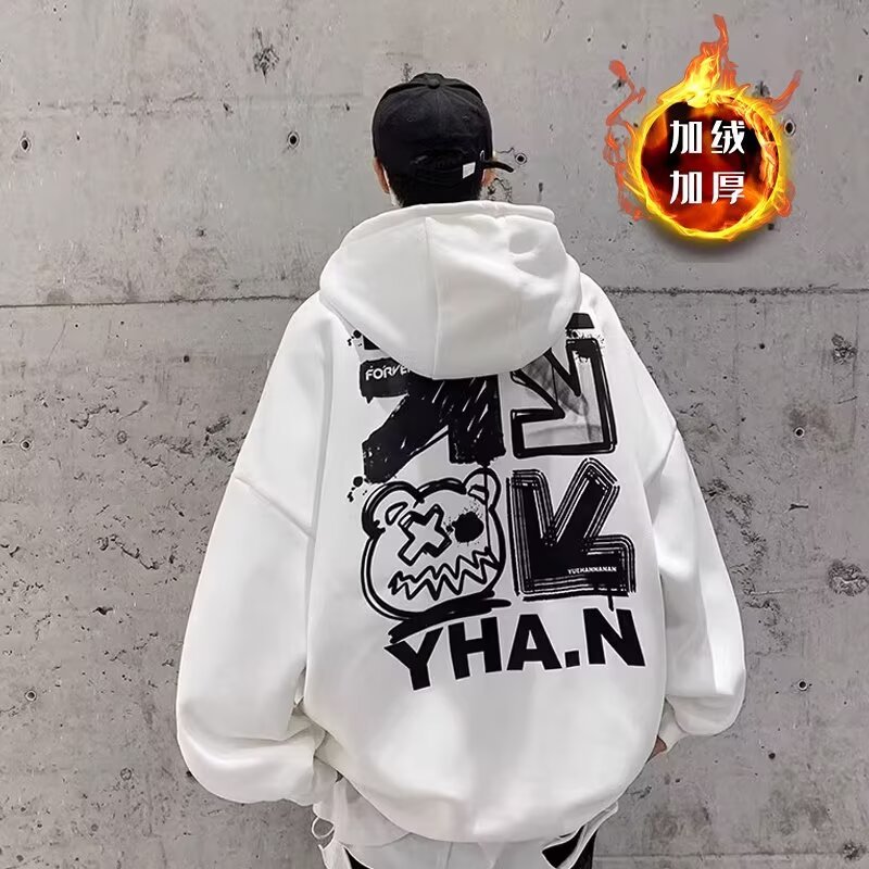 重磅卫衣男款2025新款秋冬季加绒美式高街男生衣服外套男装BB