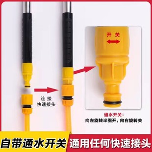 加长柄伸缩杆猪鬃软毛通水洗车刷子货车搅拌车用拖把大客车通水刷