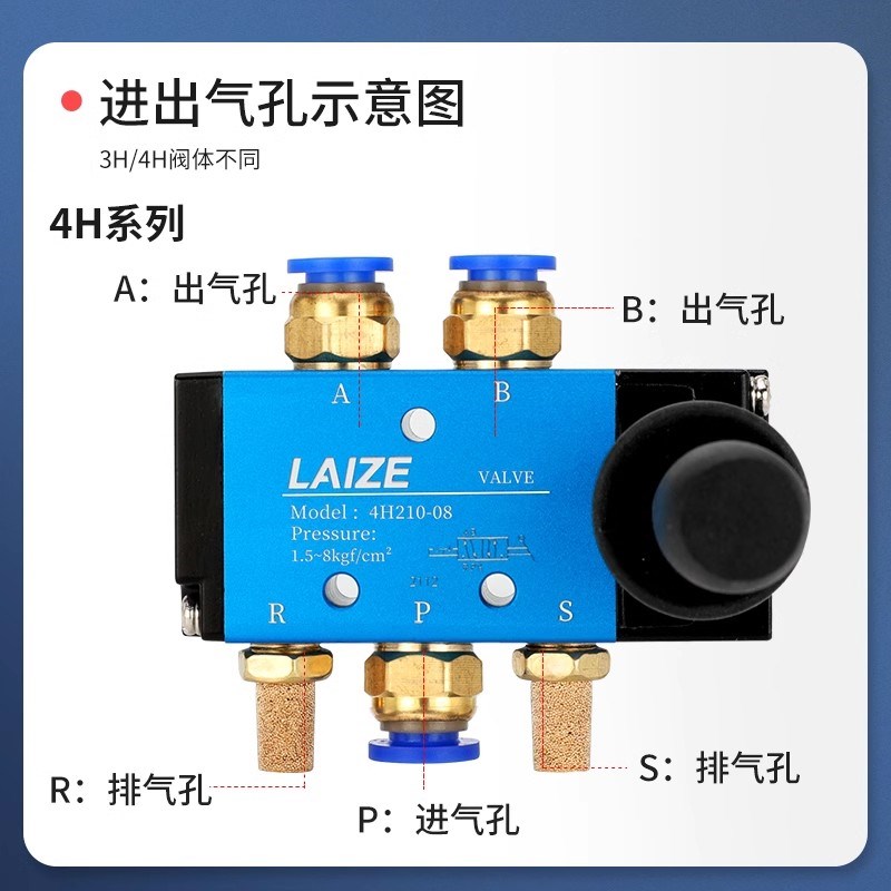 气动开关手动阀手板阀4HV21008气缸控制阀手拉换向3r手转机械阀