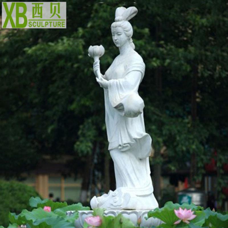 石雕汉白玉人物仙女雕塑景区园林水景装饰造景古代人物仙子雕像