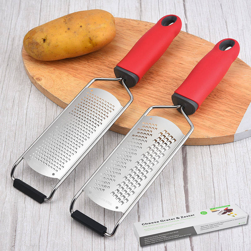 不锈钢芝士刨 红色橡胶握柄多功能刨丝器两件套 巧克力柠檬刨屑器,厨房/烹饪用具,水果削皮器,淘宝优惠券,粉丝福利购,淘宝优惠卷
