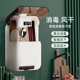 阁朗特筷子消毒机免打孔智能杀菌家用厨房防尘风干沥水置物筷子