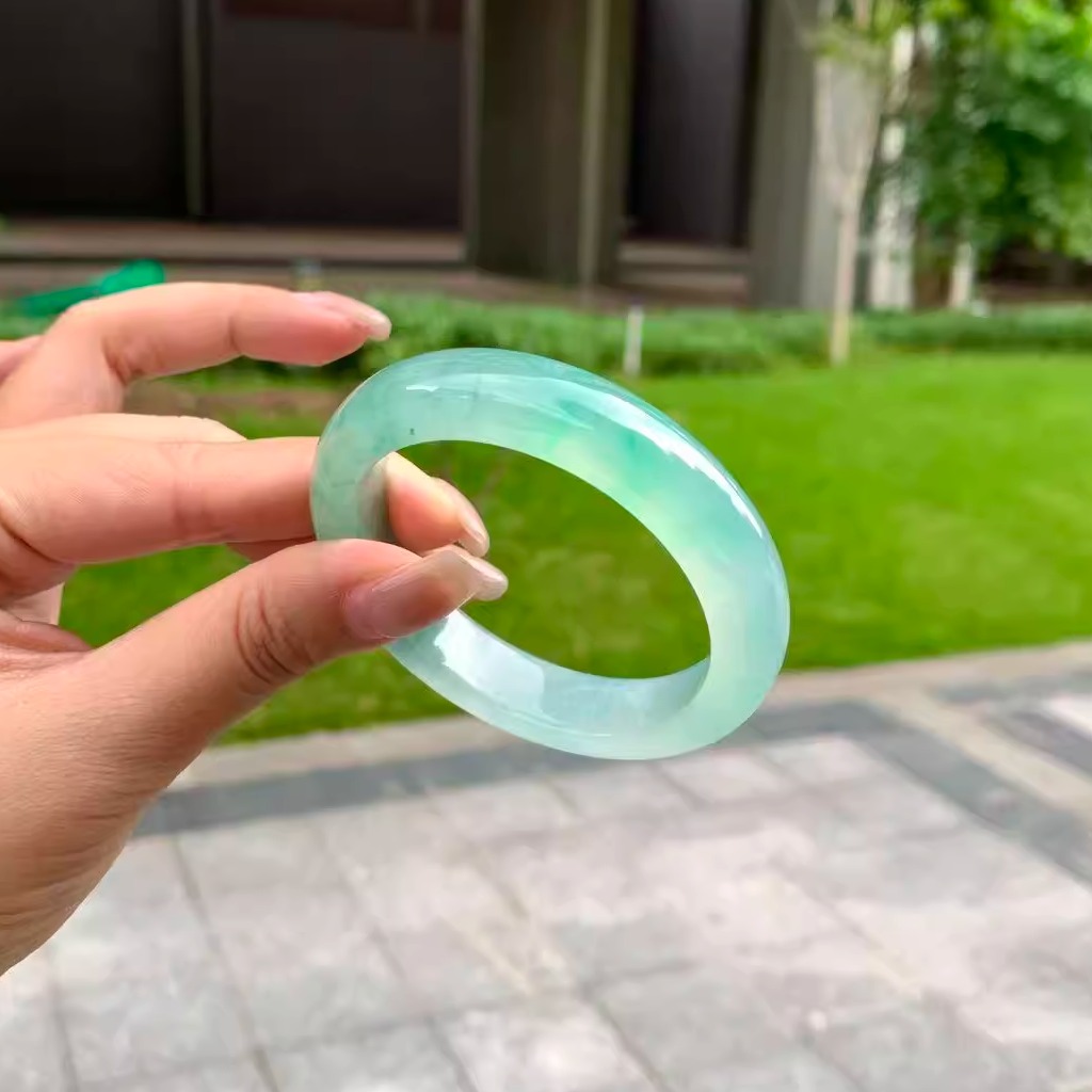 玉长情【青绿系列】翡翠玉手镯子