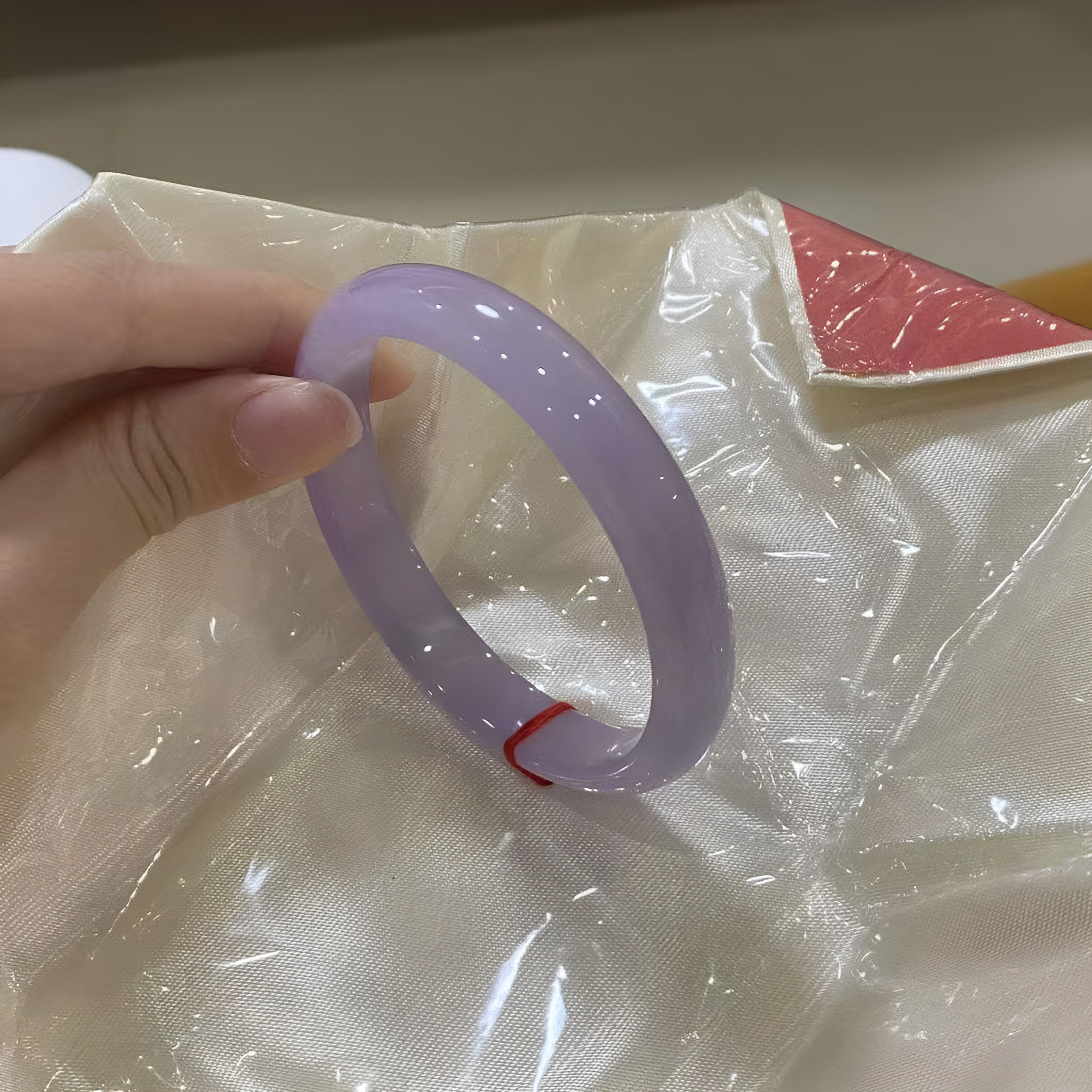 玉长情【如诗系列】缅甸高端翡翠紫罗兰冰种飘花玉手镯子正品处理