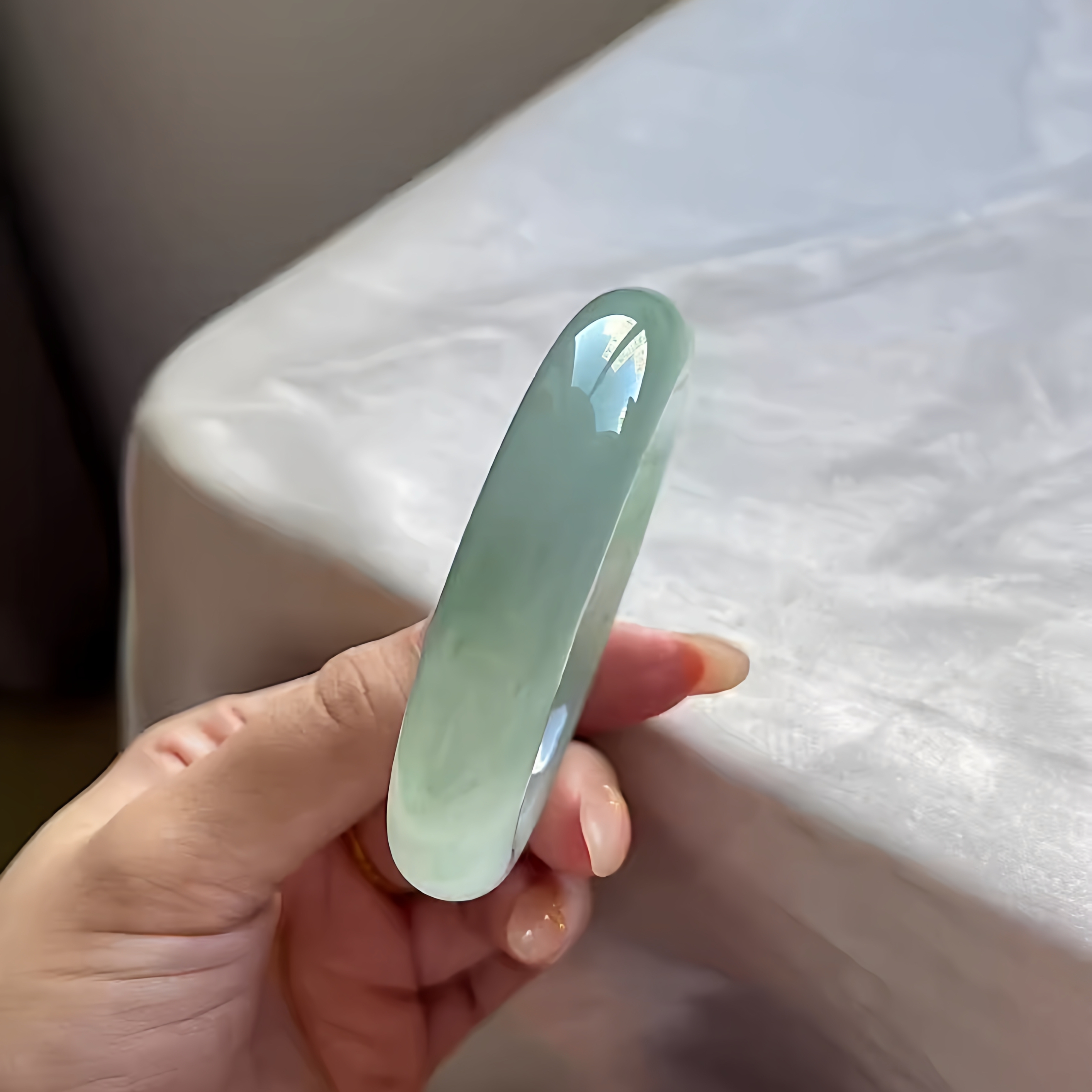 玉长情【丹青系列】翡翠玉手镯子