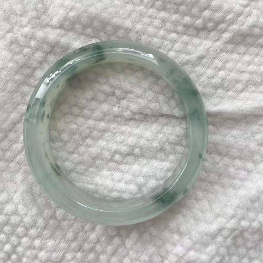 玉长情【百花系列】翡翠玉手镯子缅甸高冰种飘花玉镯女真玉石处理