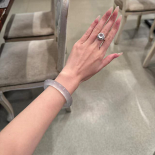 玉长情【清丽系列】高端白月光翡翠冰种玉手镯子正品女真玉石处理