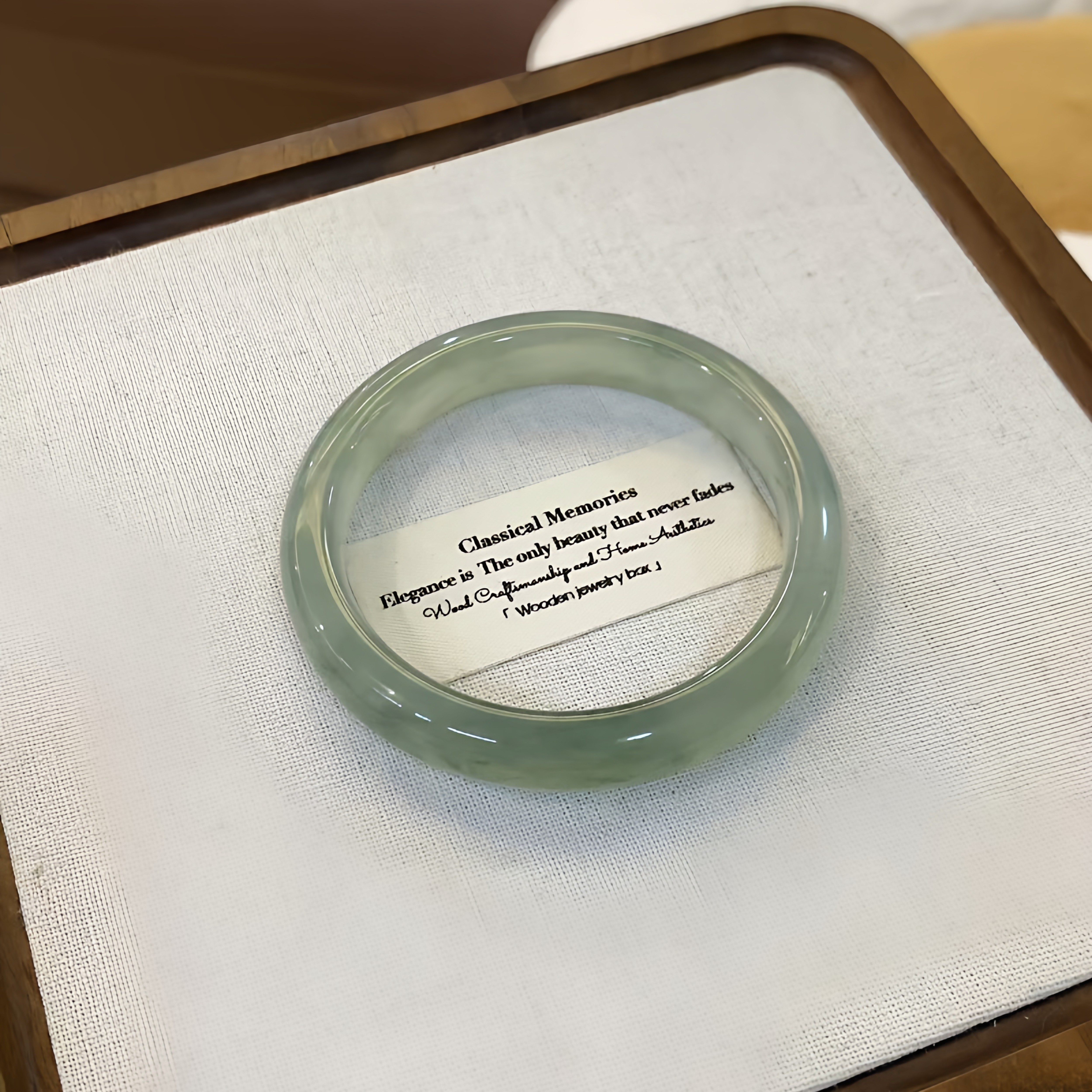 玉长情【百花系列】高端翡翠冰种飘花玉手镯子正品真玉步离镯处理