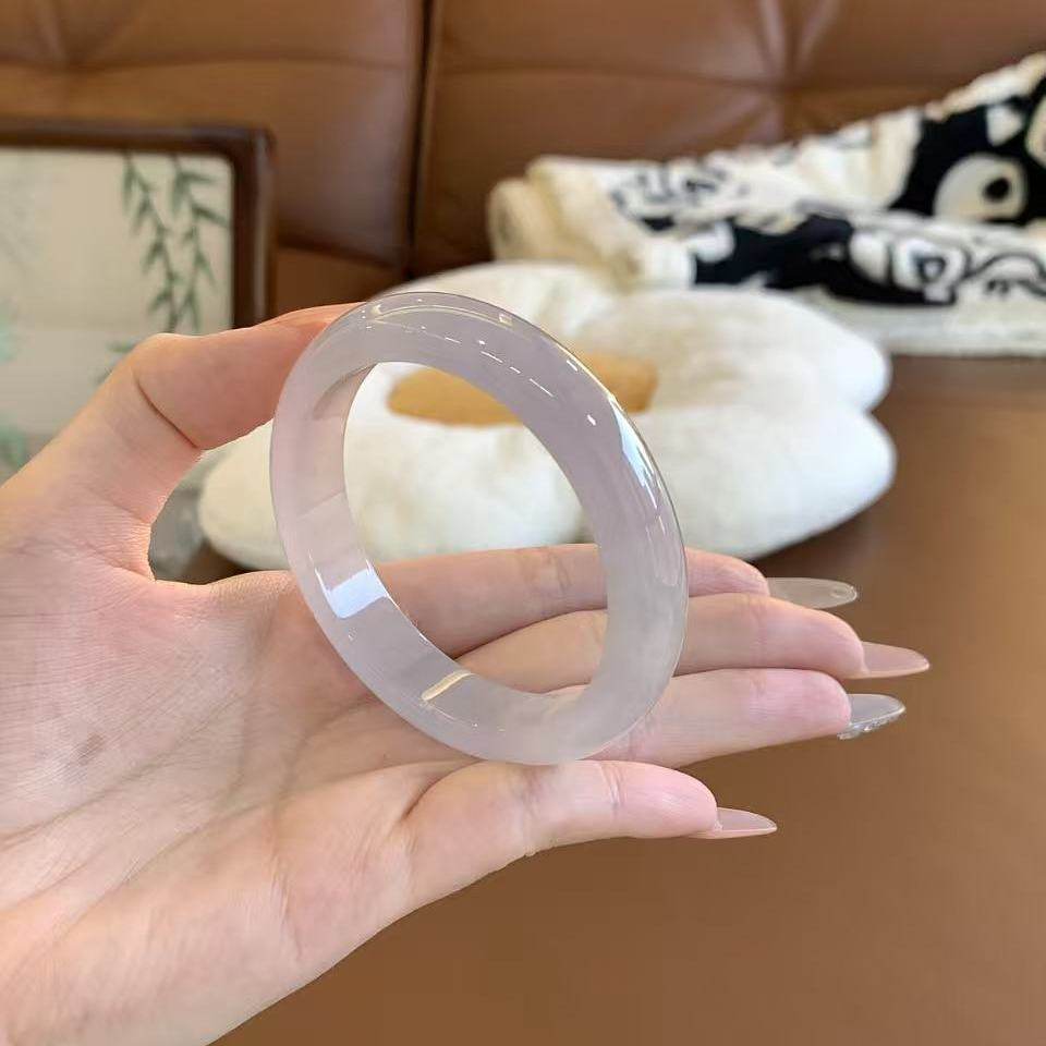 玉长情【如诗系列】高端缅甸翡翠贵妃冰种紫罗兰正品玉手镯子处理