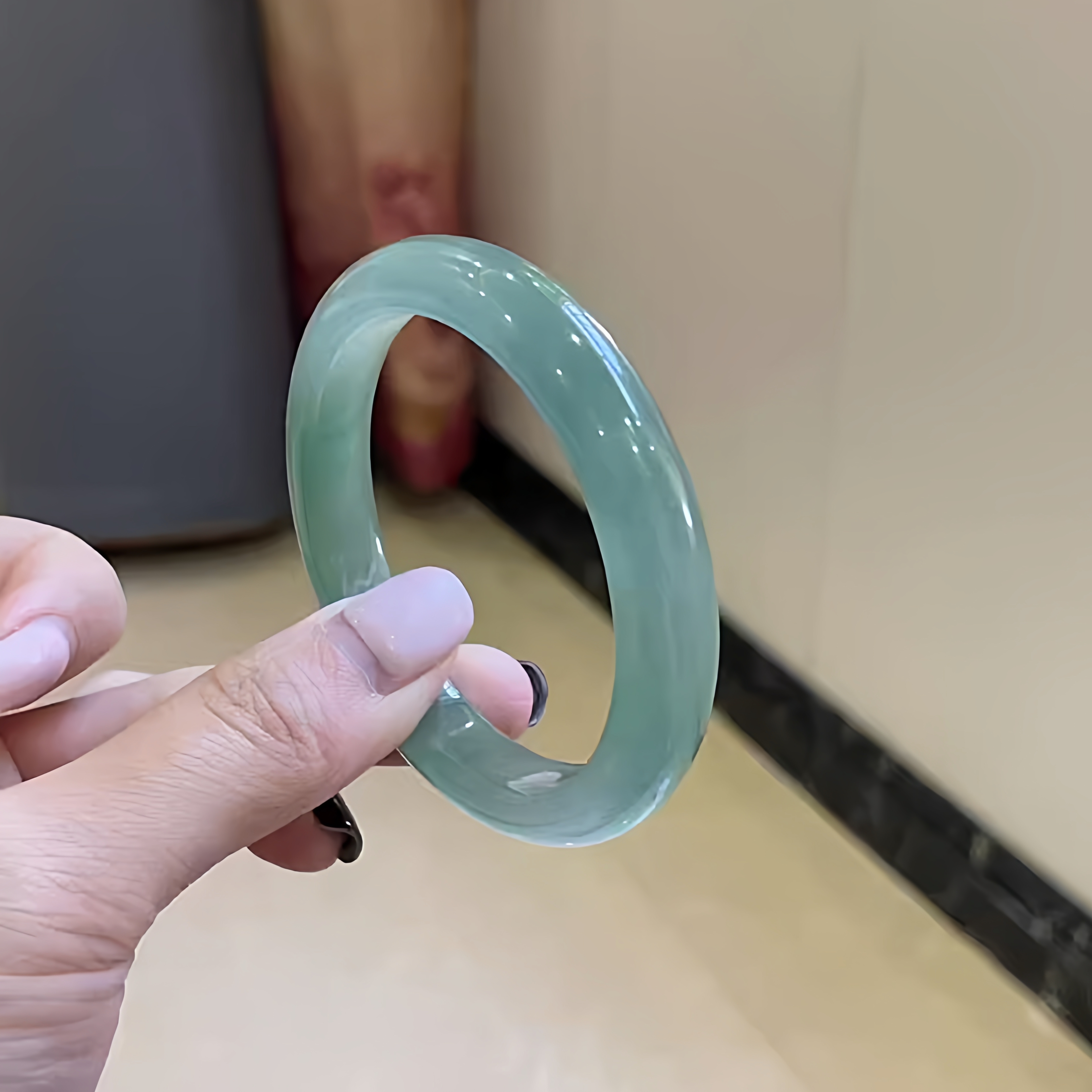 玉长情【丹青系列】翡翠玉手镯子