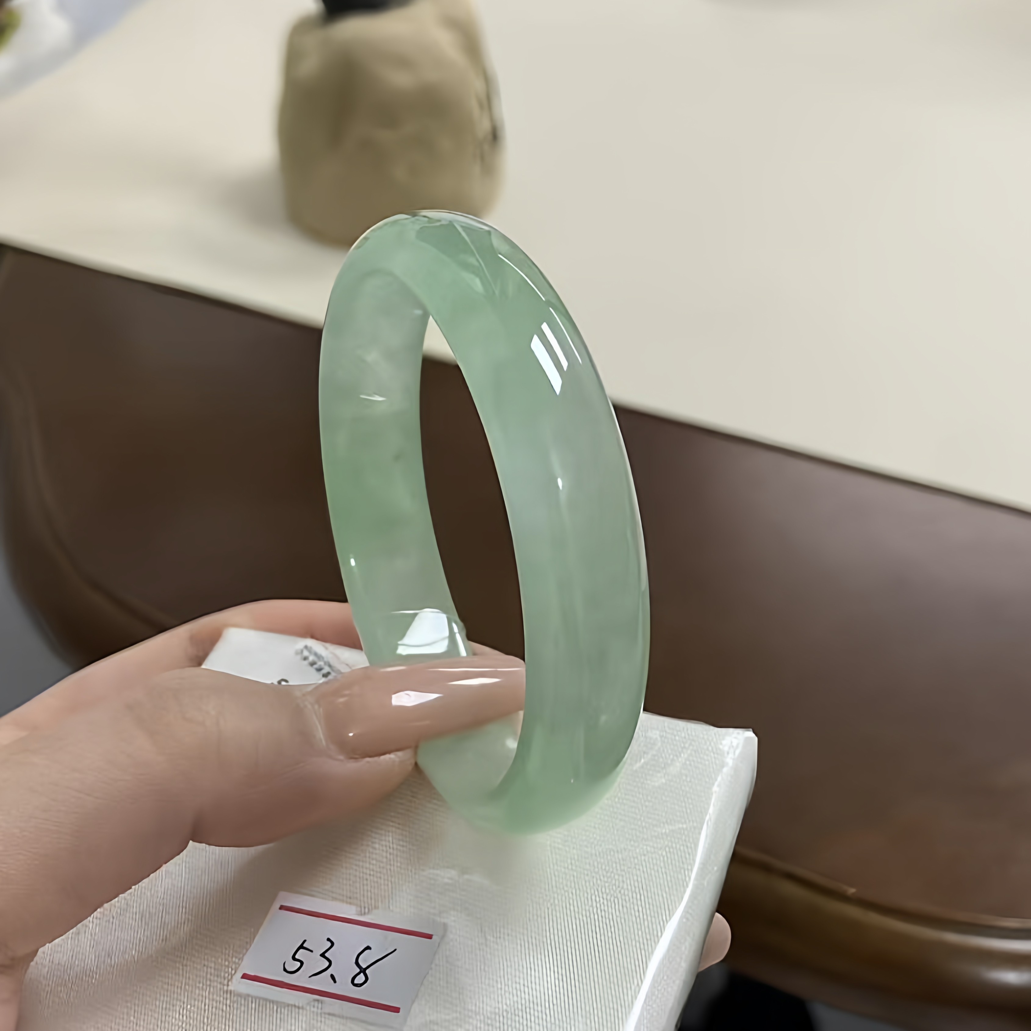 玉长情【丹青系列】高端缅甸翡翠女正品冰种飘花玉手镯子油青处理