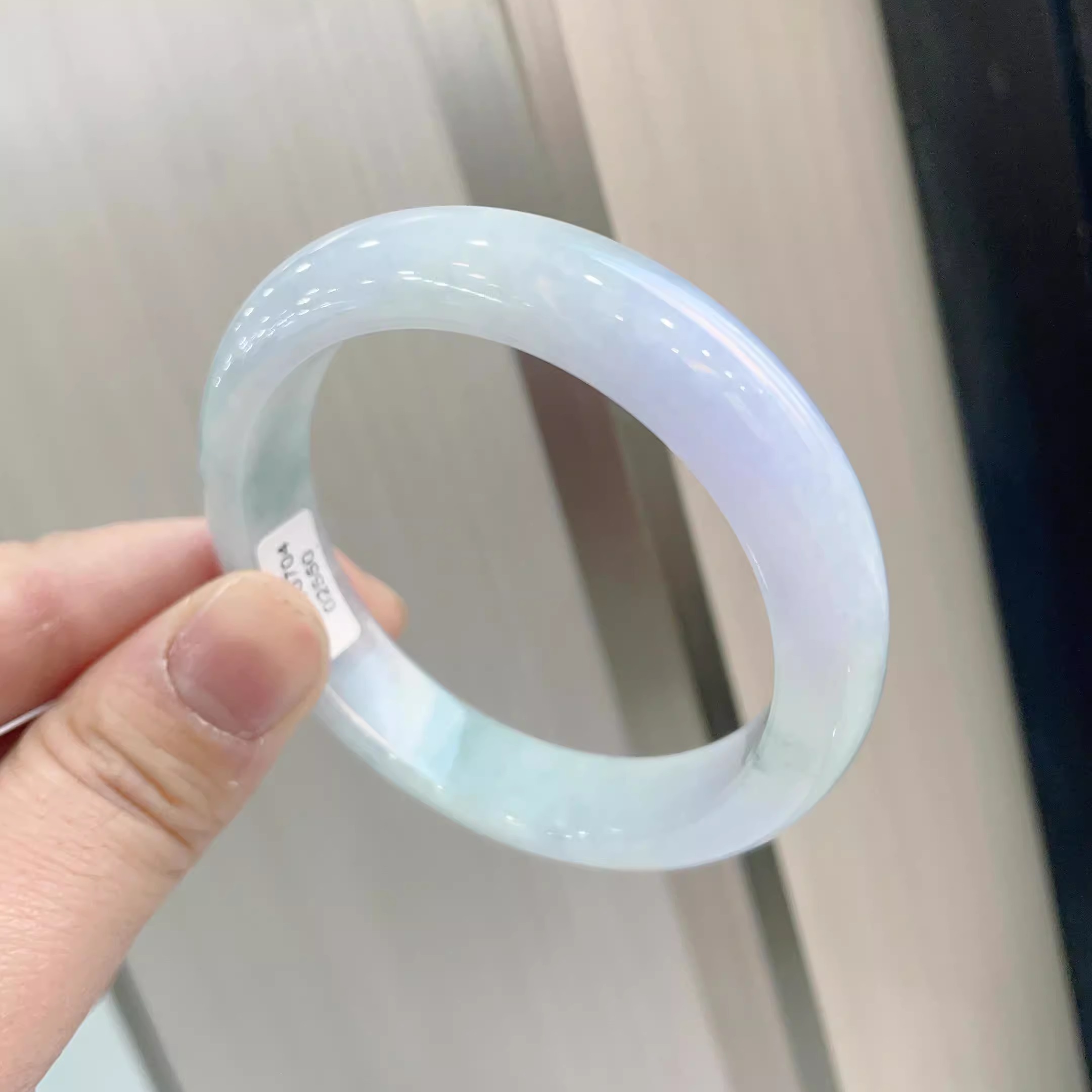 玉长情【半夏系列】高端缅甸翡翠玉手镯子纯色女春彩冰种飘花玉石